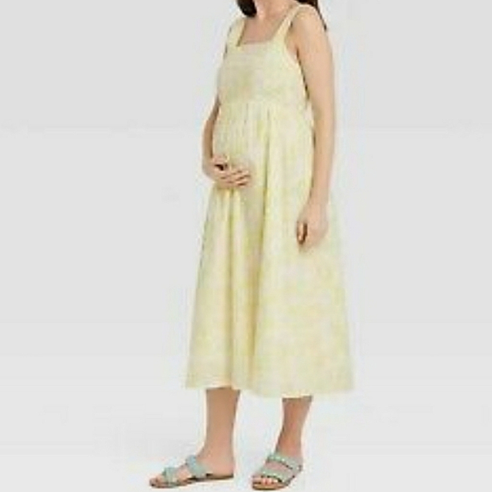 The Nines by HATCH Pale Yellow Midi Dress